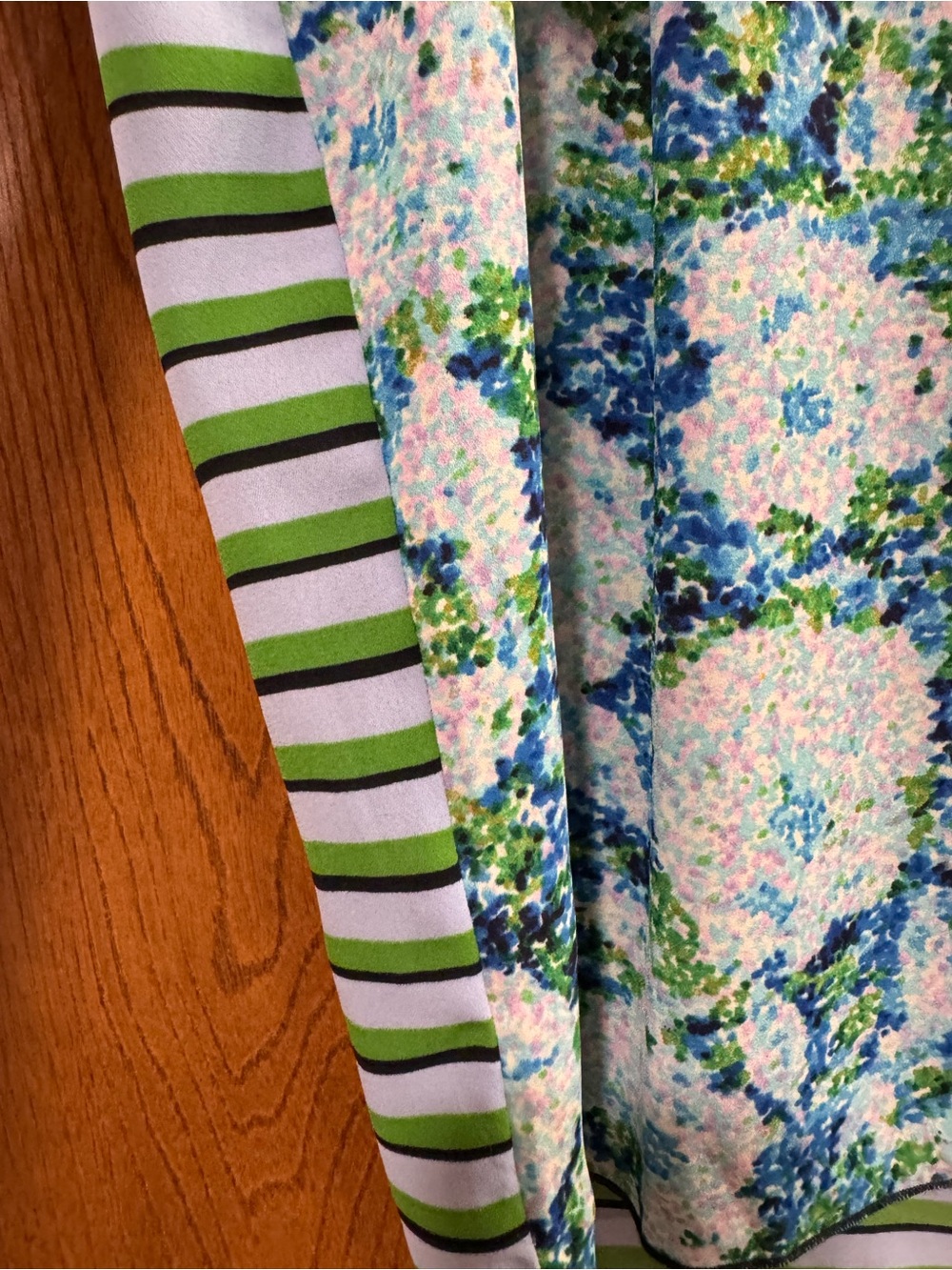 Cabi Floral (striped back) Knit Sleeveless Top in Blue & Green - Picture 4 of 9